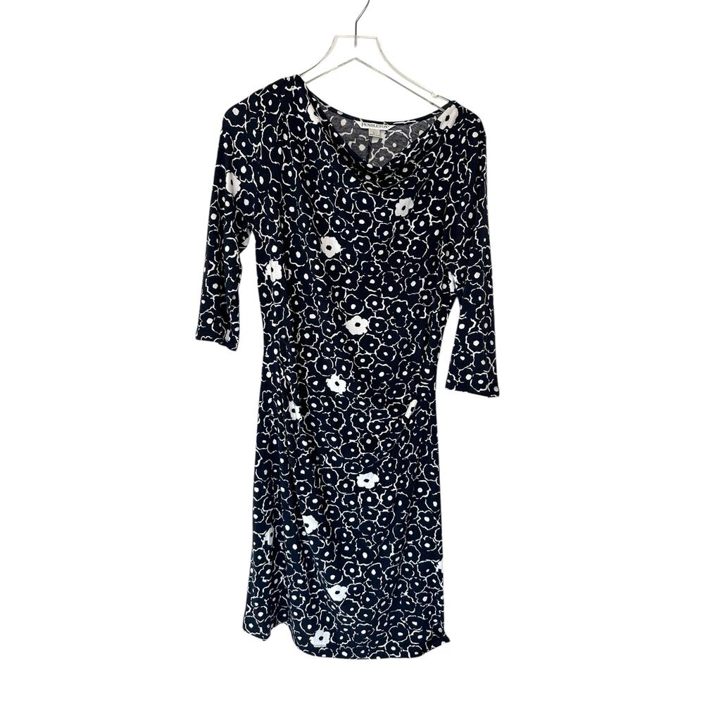 Pendleton Blue White Floral Stretch Office Work Career Sheath Dress Size Large‎